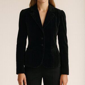 Vintage Y2K Black Velvet Gap Blazer Sz 8
